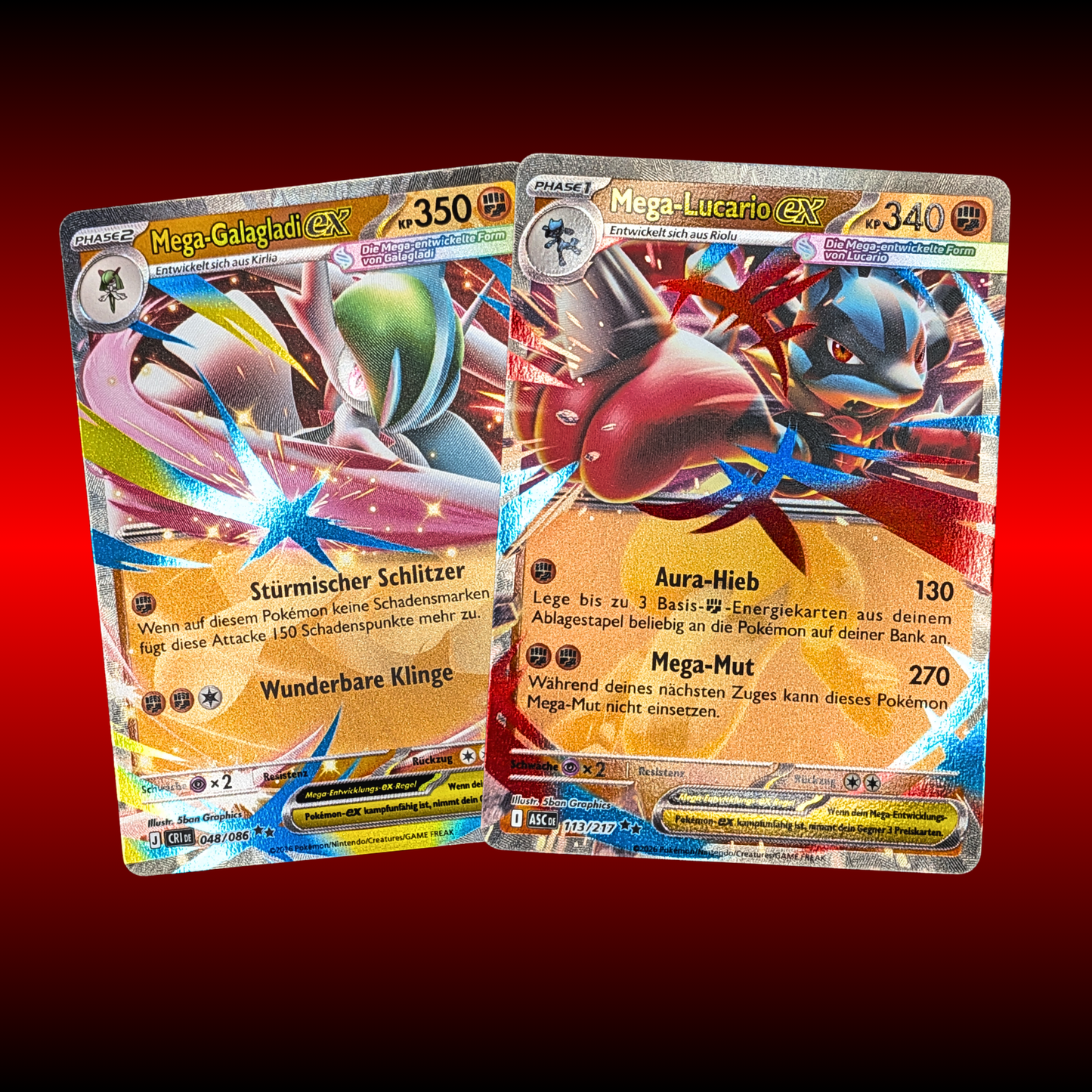 Mega Lucario EX & Mega Galagladi EX Set - Wachsendes Chaos, Erhabene Helden