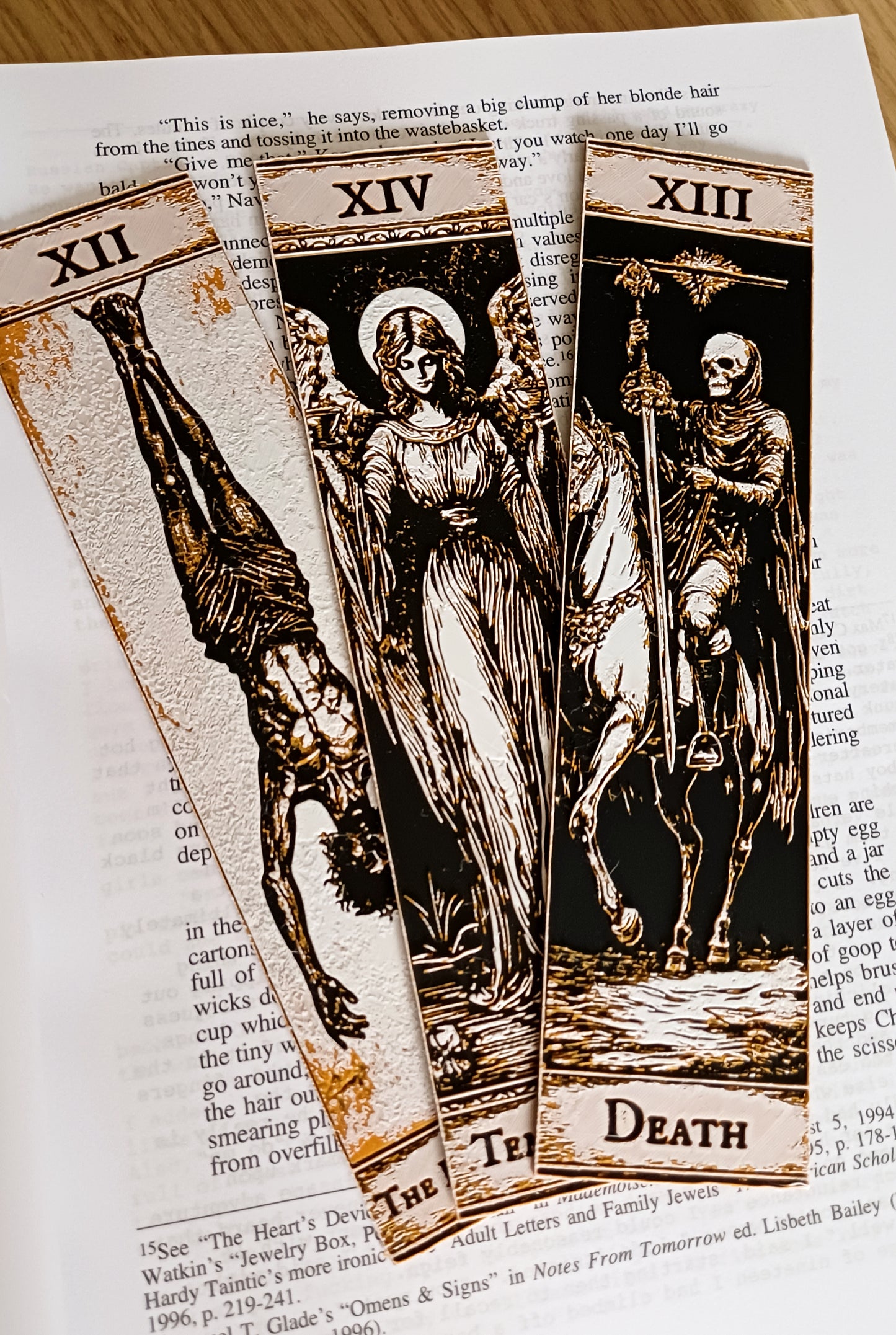 Arkane Tarot Lesezeichen Set | XII - XIV | Hanged Man, Death, Temperance