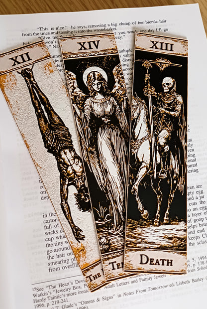 Arkane Tarot Lesezeichen Set | XII - XIV | Hanged Man, Death, Temperance