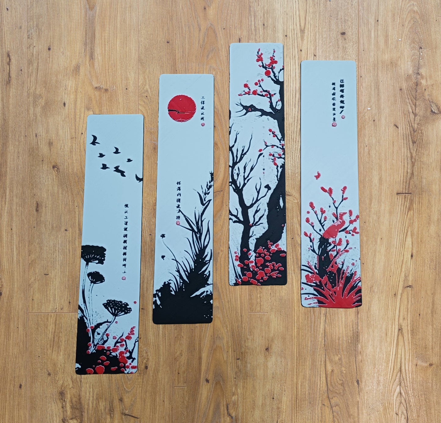 Japanische Kirschblüten Lesezeichen Set - Sakura Minimalistisch