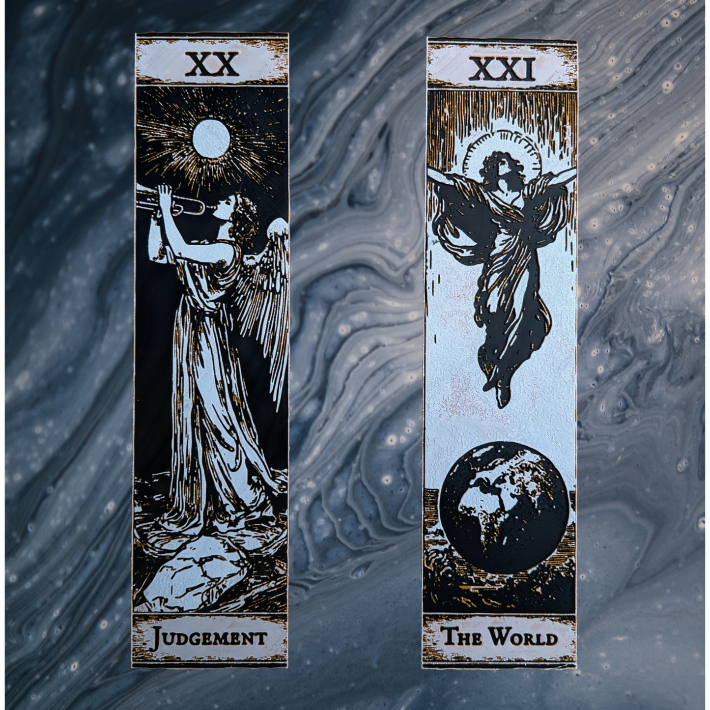Arkane Tarot Lesezeichen Set | XX–XXI | Judgement, The World