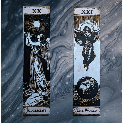 Arkane Tarot Lesezeichen Set | XX–XXI | Judgement, The World
