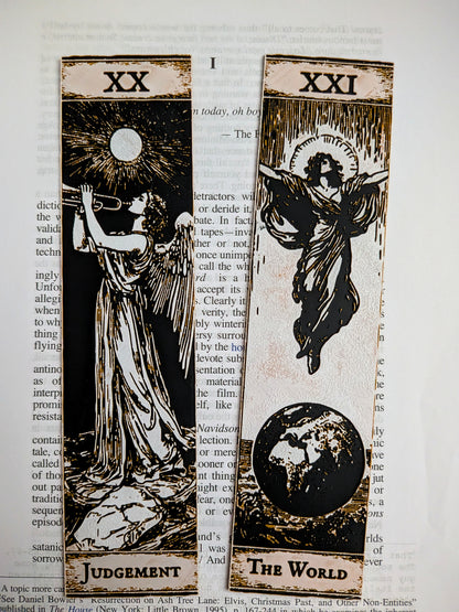 Arkane Tarot Lesezeichen Set | XX–XXI | Judgement, The World